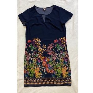 Merona Floral Navy Blue Dress